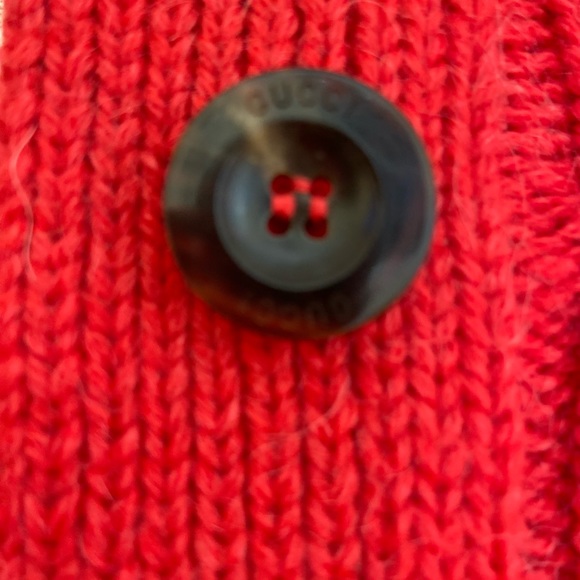 Gucci Chunky Alpaca Wool Blend Red Cardigan Cable Knit Sweater Made in Italy - Picture 13 of 16